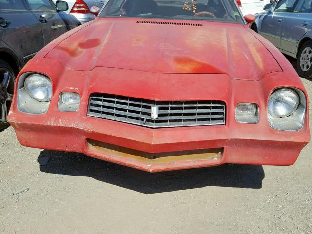 1Q87D8L545295 - 1978 CHEVROLET CAMERO RED photo 9