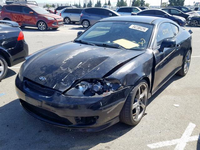 KMHHM65D85U178272 - 2005 HYUNDAI TIBURON BLACK photo 2