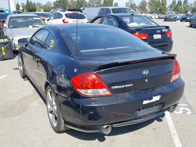 KMHHM65D85U178272 - 2005 HYUNDAI TIBURON BLACK photo 3