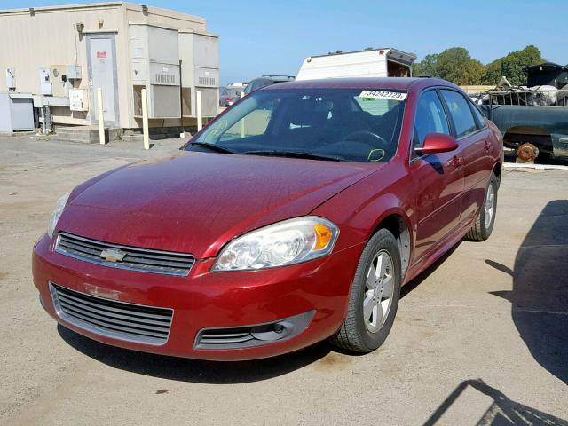 2G1WB5EK3A1114620 - 2010 CHEVROLET IMPALA LT RED photo 2