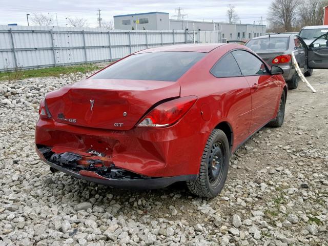 1G2ZH158164154789 - 2006 PONTIAC G6 GT RED photo 4