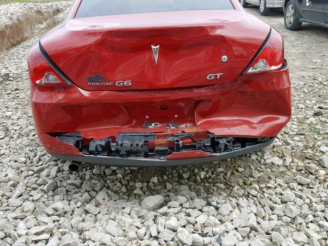 1G2ZH158164154789 - 2006 PONTIAC G6 GT RED photo 9