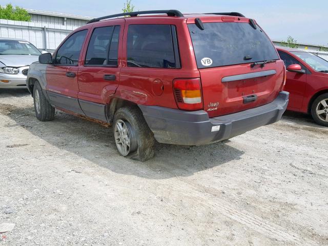 1J4GW48S73C555292 - 2003 JEEP GRAND CHER RED photo 3