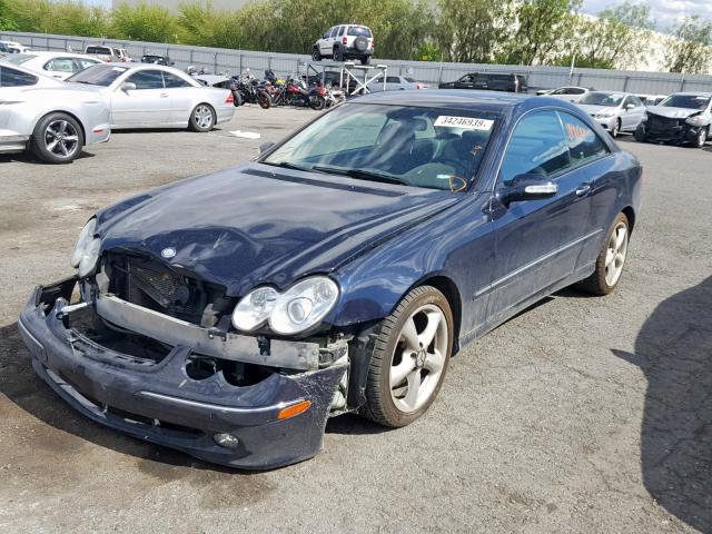 WDBTJ65J74F091753 - 2004 MERCEDES-BENZ CLK 320C BLUE photo 2