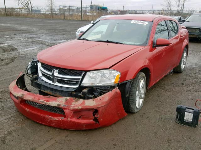 1B3BD1FB8BN557726 - 2011 DODGE AVENGER MA RED photo 2