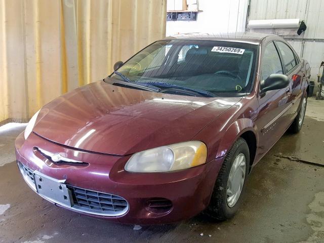 1C3EL46X41N641721 - 2001 CHRYSLER SEBRING LX MAROON photo 2