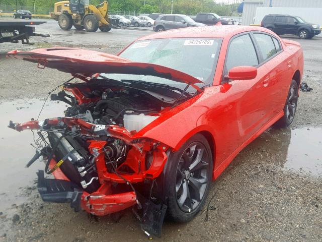 2C3CDXHG2KH598364 - 2019 DODGE CHARGER GT RED photo 2