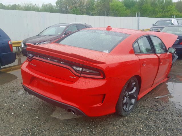 2C3CDXHG2KH598364 - 2019 DODGE CHARGER GT RED photo 4