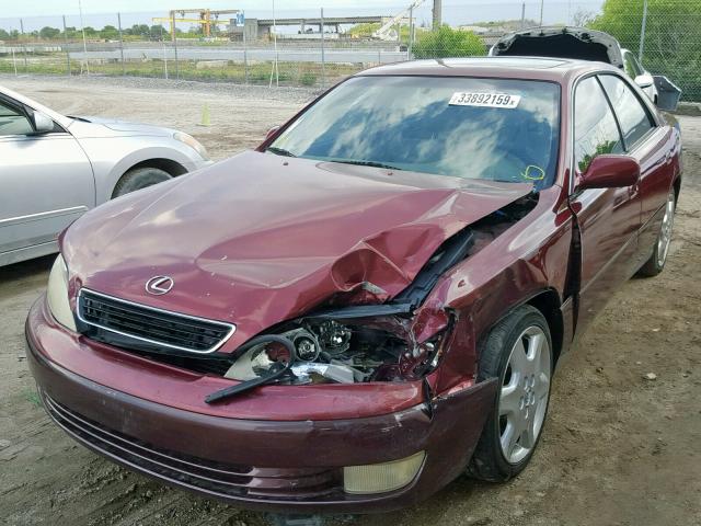 JT8BF28G4X5056507 - 1999 LEXUS ES 300 MAROON photo 2