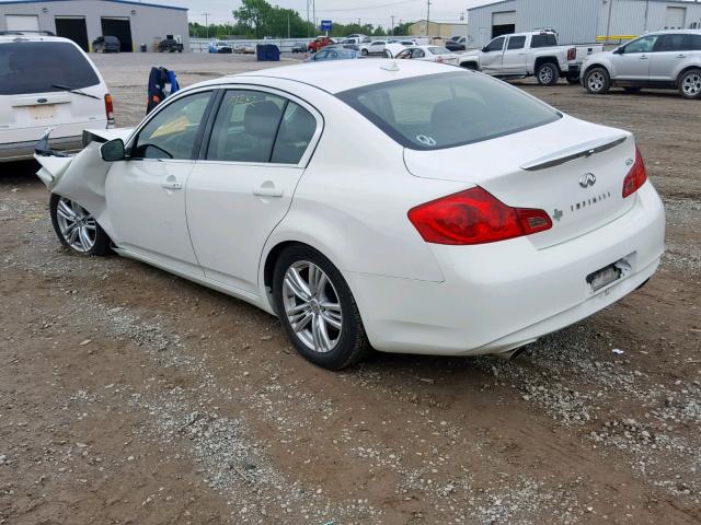 JN1DV6AP0CM810620 - 2012 INFINITI G25 BASE WHITE photo 3