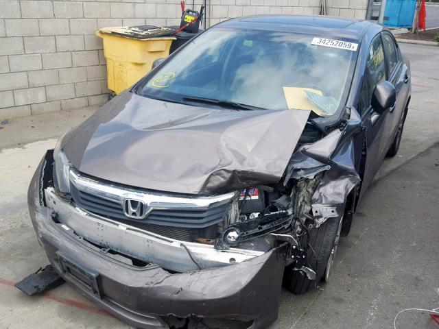 19XFB2F98CE028971 - 2012 HONDA CIVIC EXL GRAY photo 2