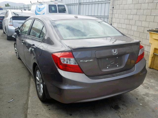 19XFB2F98CE028971 - 2012 HONDA CIVIC EXL GRAY photo 3