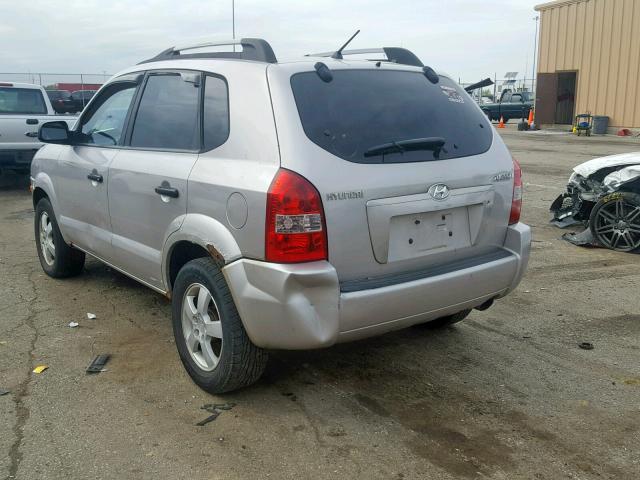 KM8JM12B25U069586 - 2005 HYUNDAI TUCSON GL SILVER photo 3