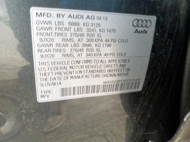 WA1DGBFEXDD015447 - 2013 AUDI Q7 PRESTIGE  photo 10