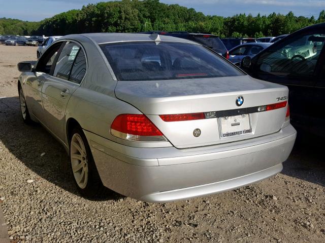 WBAGL63474DP69923 - 2004 BMW 745 I SILVER photo 3