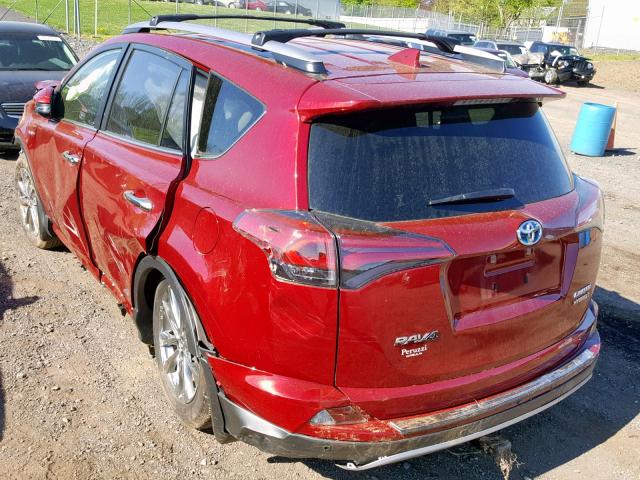 JTMDJREV8JD238874 - 2018 TOYOTA RAV4 HV LI RED photo 3