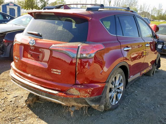 JTMDJREV8JD238874 - 2018 TOYOTA RAV4 HV LI RED photo 4