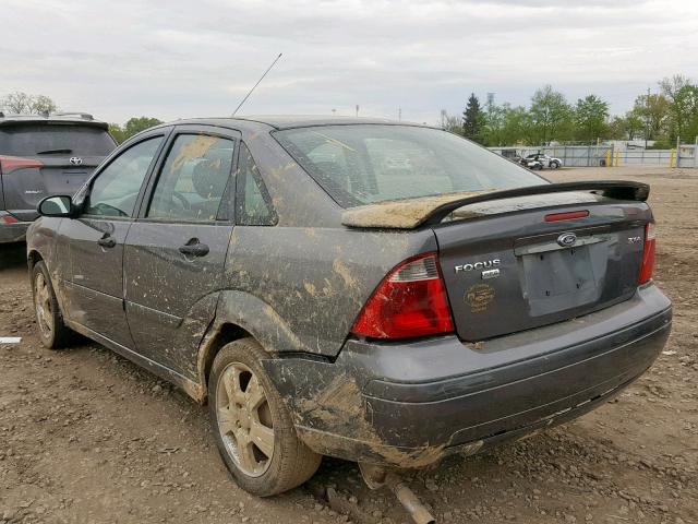 1FAFP34N55W103485 - 2005 FORD FOCUS ZX4 GRAY photo 3