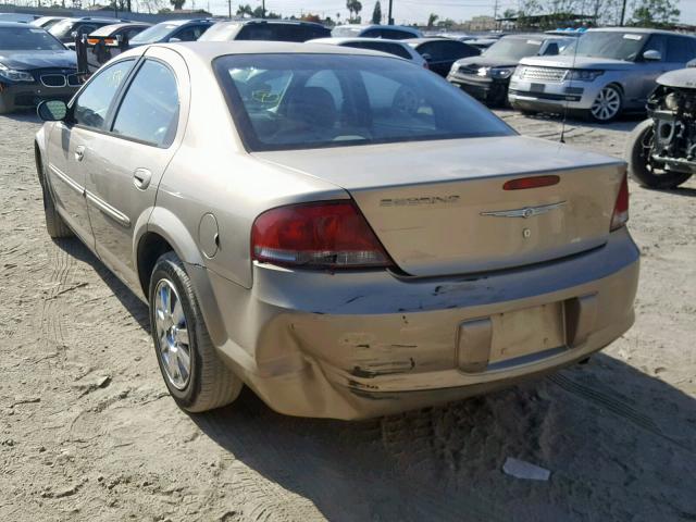 1C3EL56R44N111017 - 2004 CHRYSLER SEBRING LX GOLD photo 3