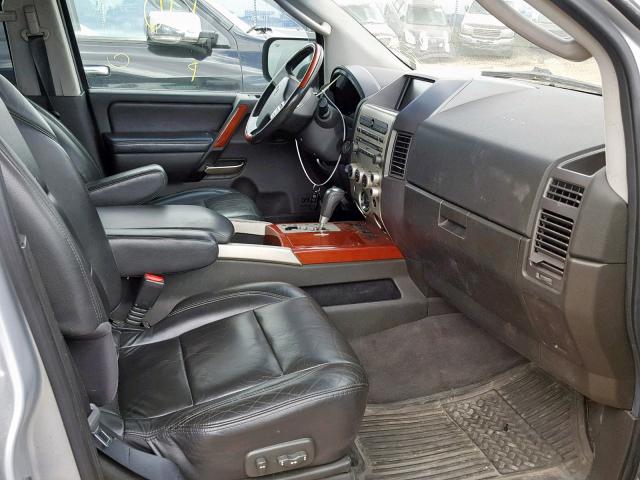 5N3AA08CX5N809230 - 2005 INFINITI QX56 SILVER photo 5