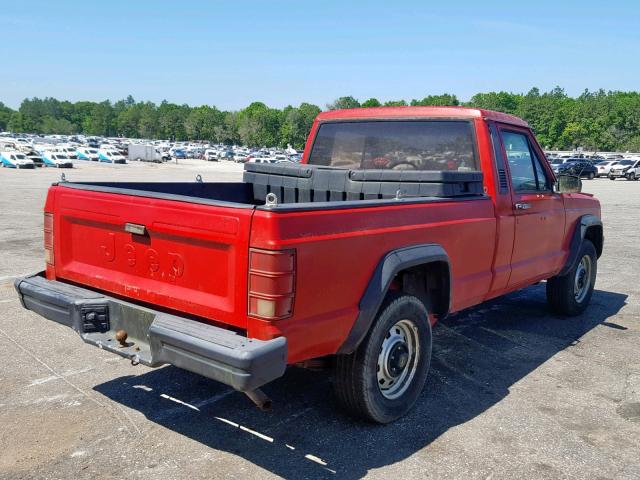 1J7FT26E2KL472800 - 1989 JEEP COMANCHE RED photo 4