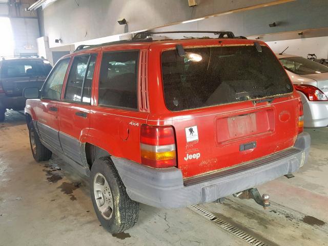 1J4GZ58S9VC694369 - 1997 JEEP GRAND CHER RED photo 3