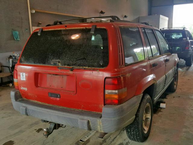 1J4GZ58S9VC694369 - 1997 JEEP GRAND CHER RED photo 4