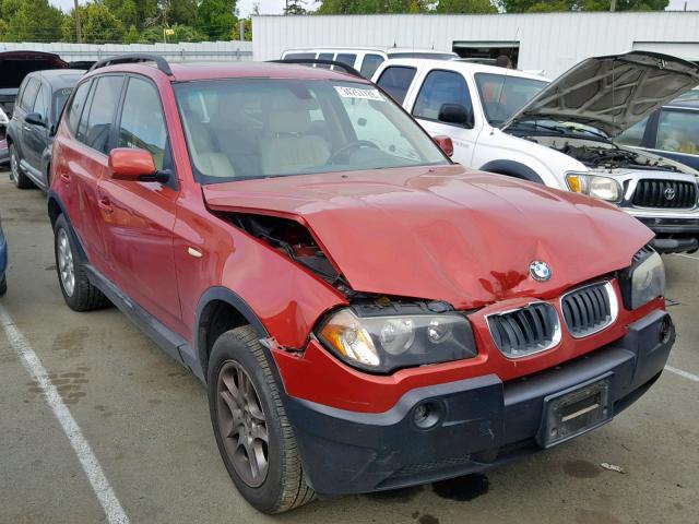 WBXPA73454WB29816 - 2004 BMW X3 2.5I BURGUNDY photo 1