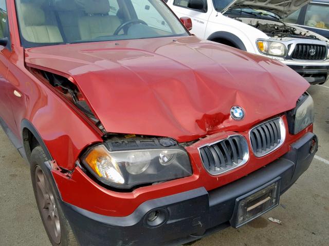 WBXPA73454WB29816 - 2004 BMW X3 2.5I BURGUNDY photo 9