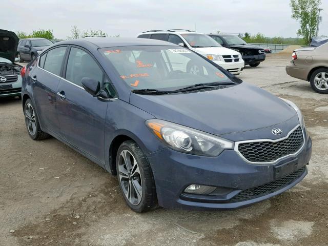 KNAFX4A87E5193305 - 2014 KIA FORTE EX BLUE photo 1