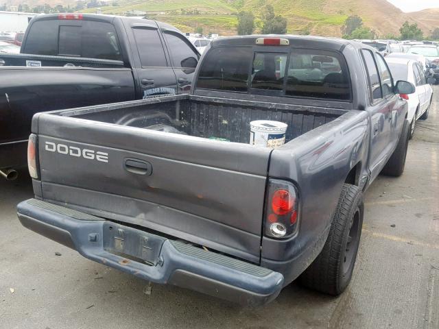 1B7HL38N42S531737 - 2002 DODGE DAKOTA QUA CHARCOAL photo 4