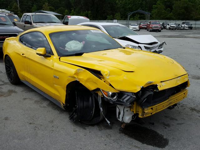 1FA6P8CF1F5301530 - 2015 FORD MUSTANG GT YELLOW photo 1