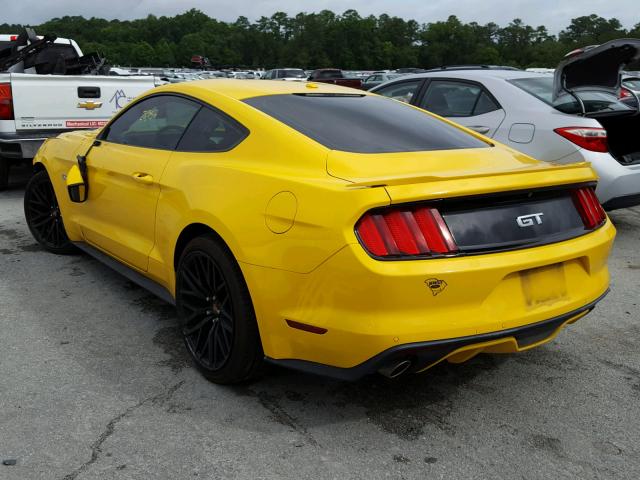1FA6P8CF1F5301530 - 2015 FORD MUSTANG GT YELLOW photo 3