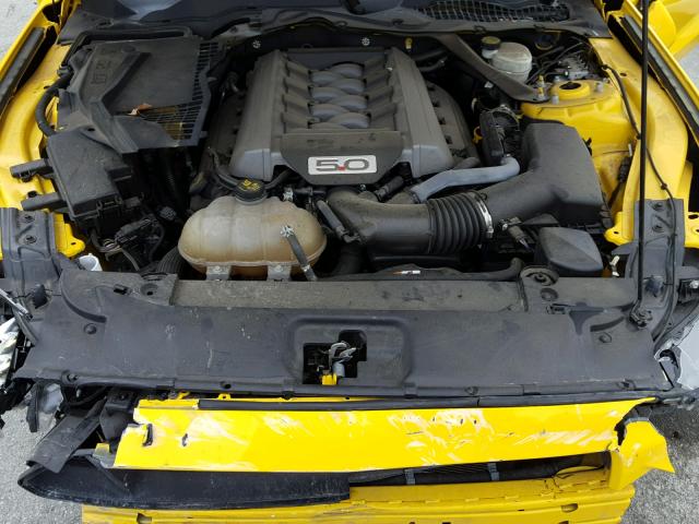 1FA6P8CF1F5301530 - 2015 FORD MUSTANG GT YELLOW photo 7