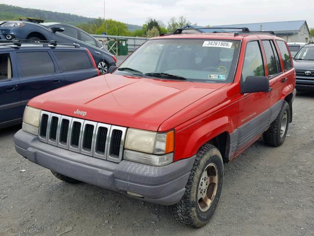 1J4GZ58S7TC392737 - 1996 JEEP GRAND CHER RED photo 2