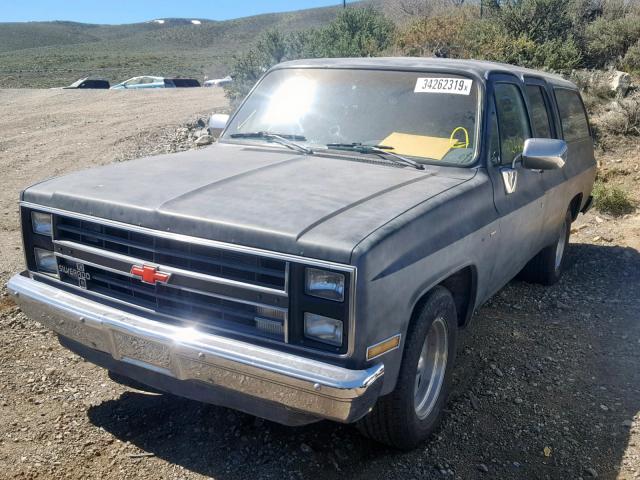 1GNER16K3HF183730 - 1987 CHEVROLET SUBURBAN R BLACK photo 2