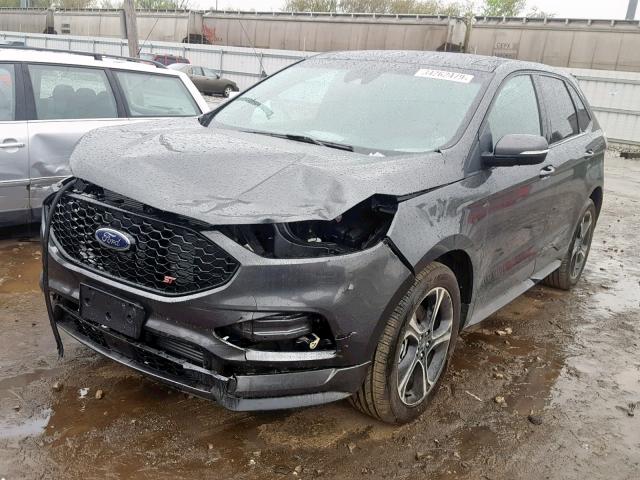 2FMPK4AP4KBB40951 - 2019 FORD EDGE ST GRAY photo 2