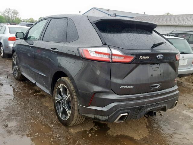 2FMPK4AP4KBB40951 - 2019 FORD EDGE ST GRAY photo 3