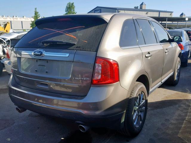 2FMDK3KC9EBA25968 - 2014 FORD EDGE LIMIT GRAY photo 4