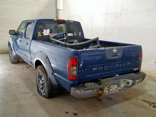 1N6ED29X12C324546 - 2002 NISSAN FRONTIER C BLUE photo 3