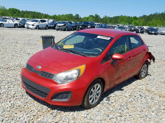 KNADM5A38C6039350 - 2012 KIA RIO LX RED photo 2