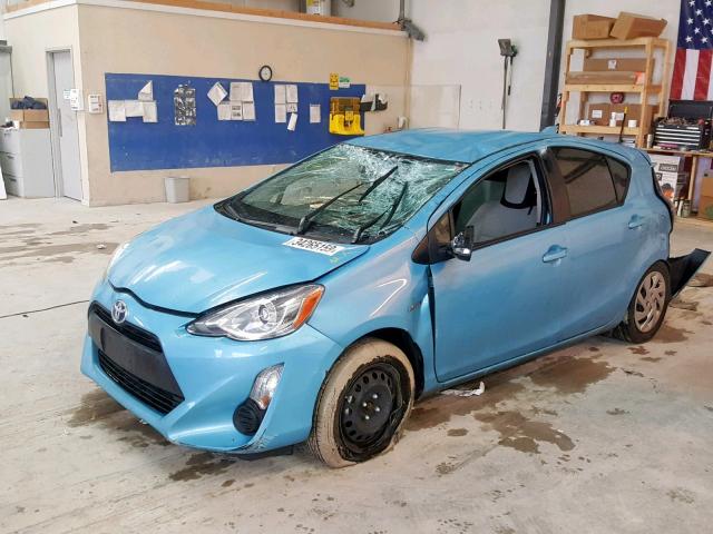 JTDKDTB39F1088815 - 2015 TOYOTA PRIUS C BLUE photo 2