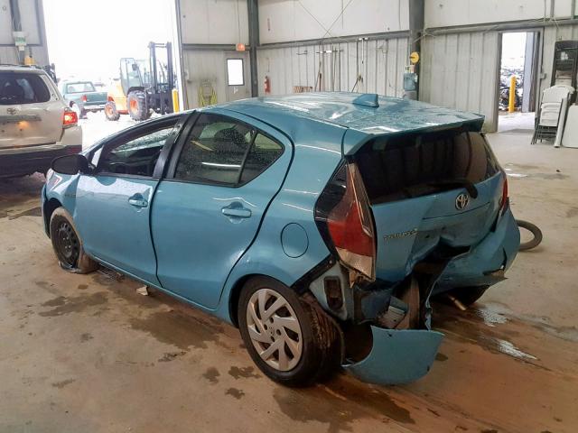 JTDKDTB39F1088815 - 2015 TOYOTA PRIUS C BLUE photo 3