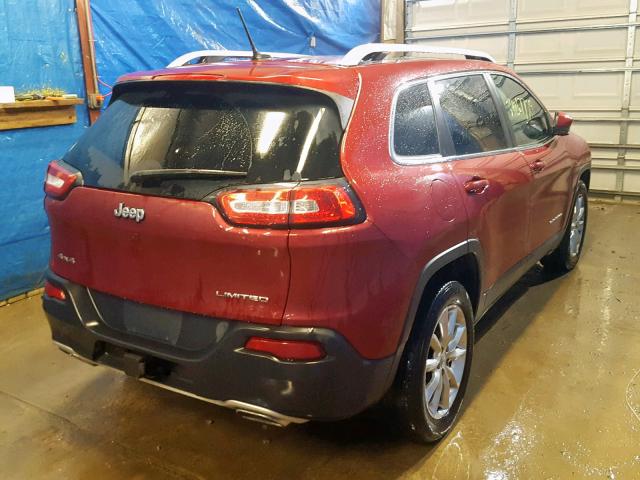 1C4PJMDS1FW524357 - 2015 JEEP CHEROKEE L RED photo 4