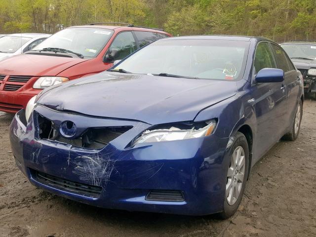 4T1BB46K58U036057 - 2008 TOYOTA CAMRY HYBR BLUE photo 2