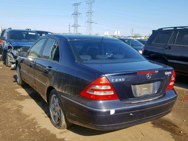 WDBRF61J42F149560 - 2002 MERCEDES-BENZ C 240 BLUE photo 3