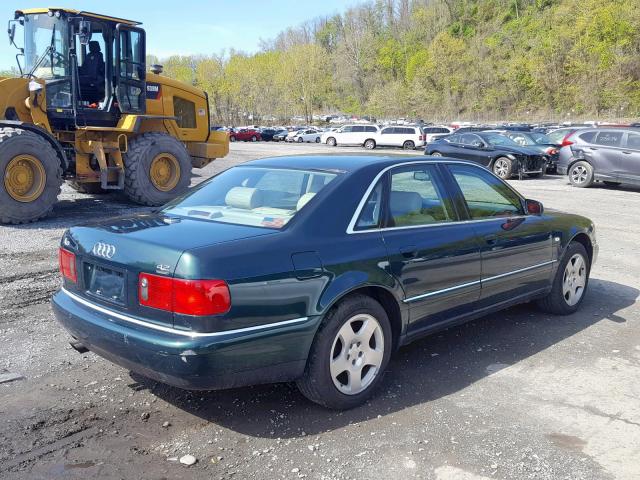 WAUFL54D2YN002467 - 2000 AUDI A8 QUATTRO GREEN photo 4