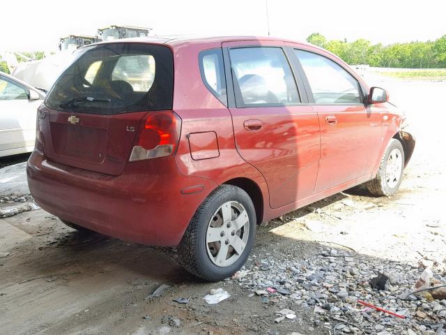 KL1TD66658B038573 - 2008 CHEVROLET AVEO BASE Qırmızı foto 4
