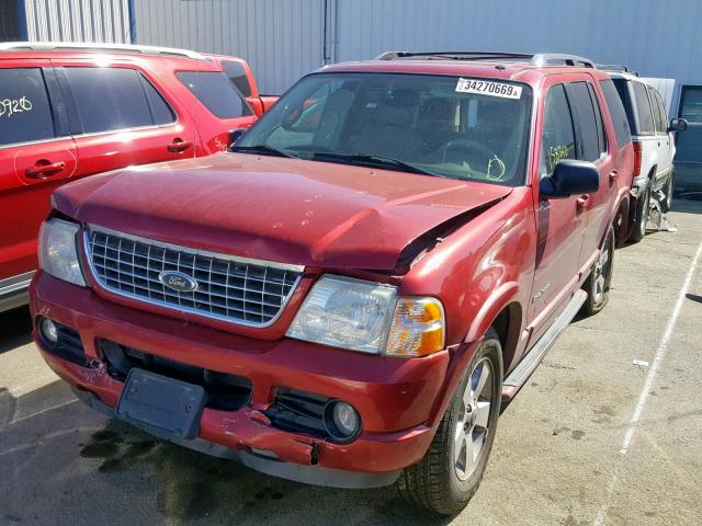 1FMDU75W74UB13899 - 2004 FORD EXPLORER L RED photo 2