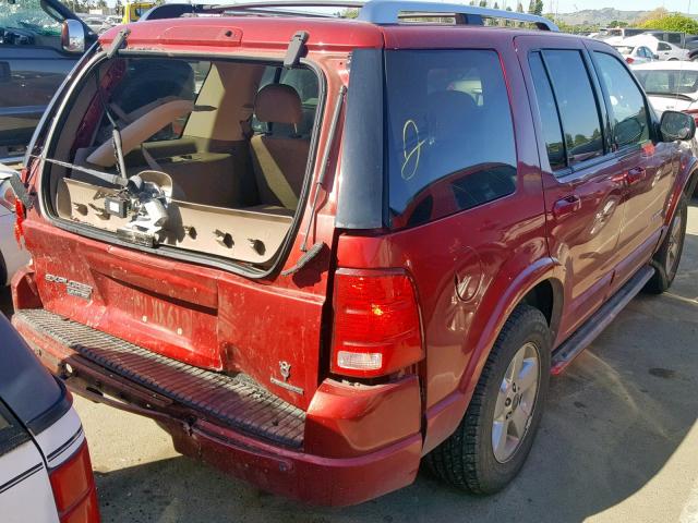 1FMDU75W74UB13899 - 2004 FORD EXPLORER L RED photo 4